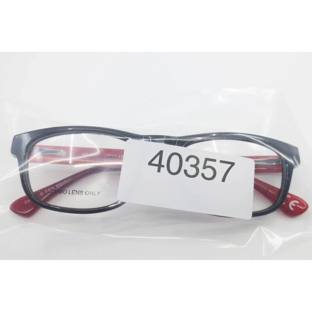 Foster Grant FGX Eyeglasses Black Red Rectangular Frame KP 7000 47-17-130 DG0821